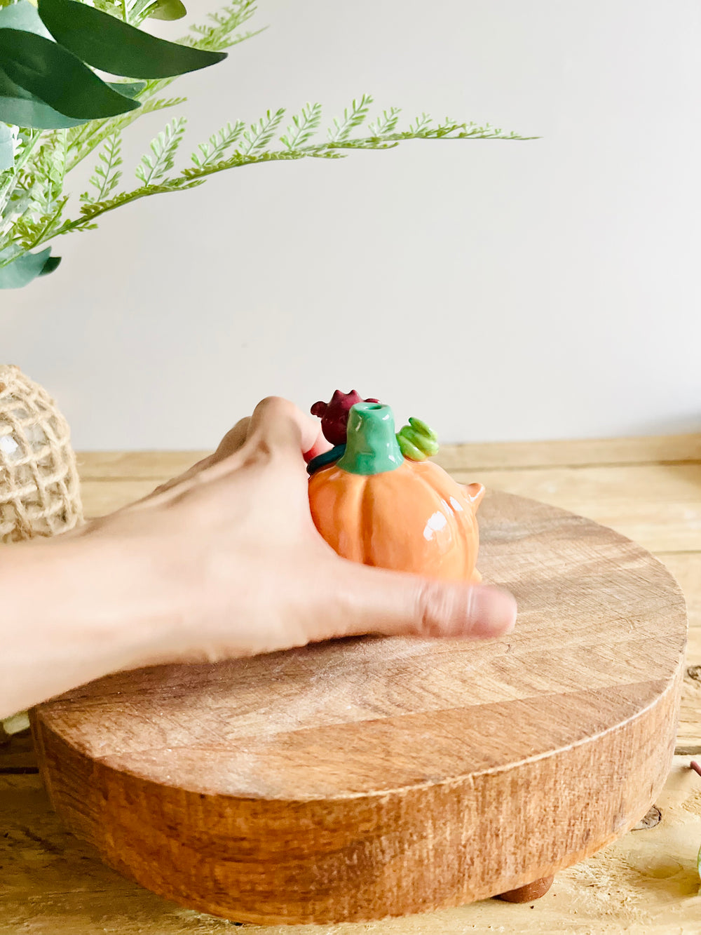 Pumpkin with bat friend bud vase, photo 6 of 6