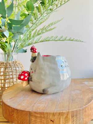 Mushroom pun love bunny pot