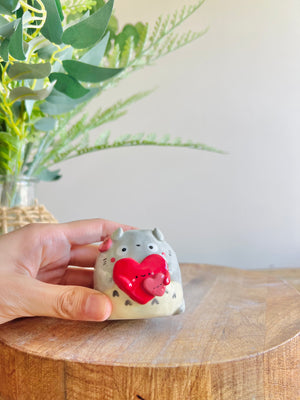 Totoro love hearts bud vase