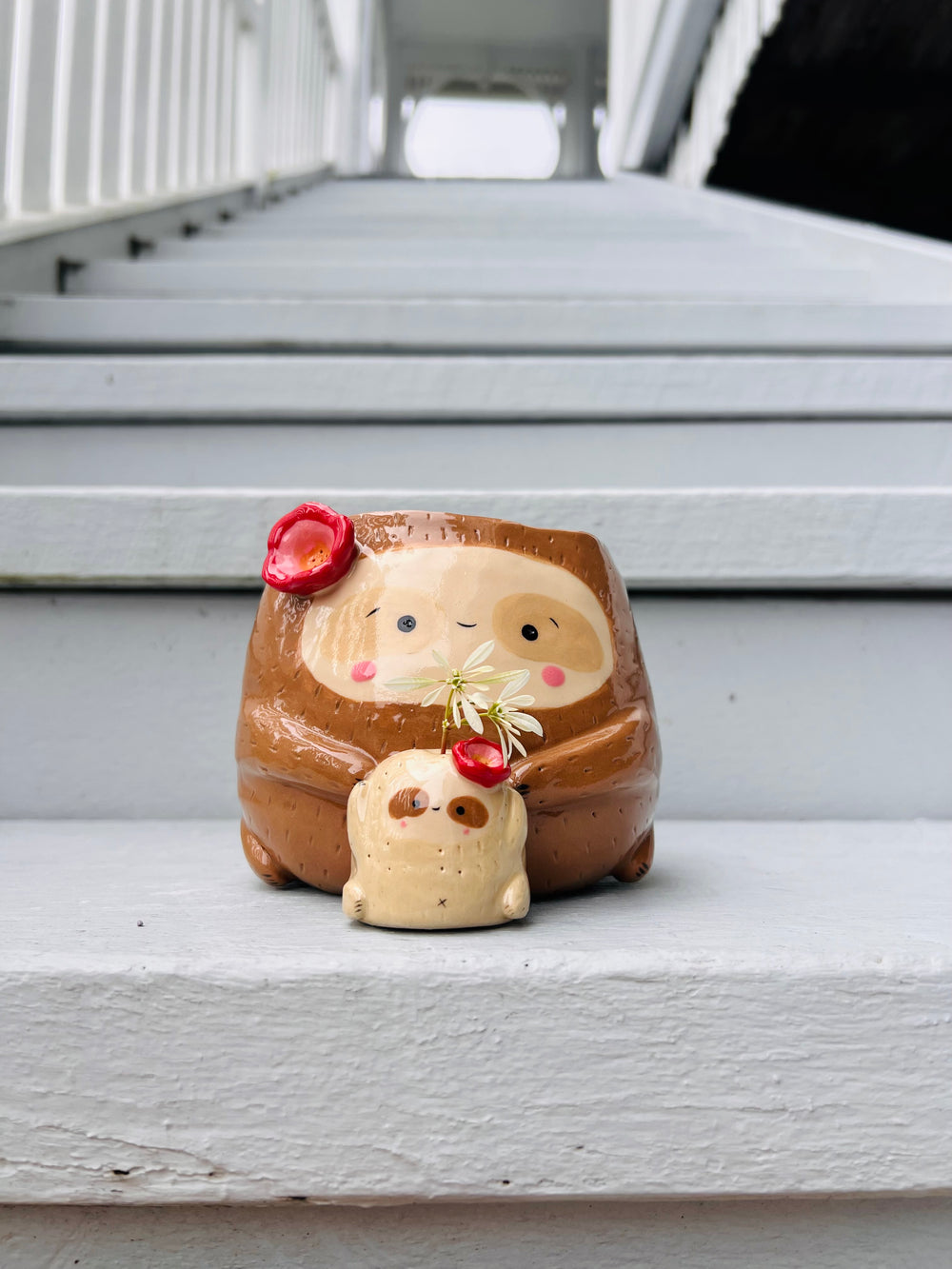 2in1 Sloth pot with baby sloth vase, photo 7 of 8