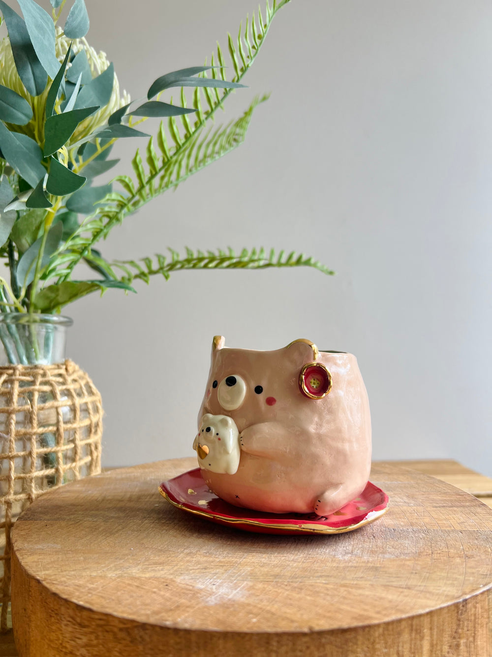 Bear planter and plate, photo 10 of 11