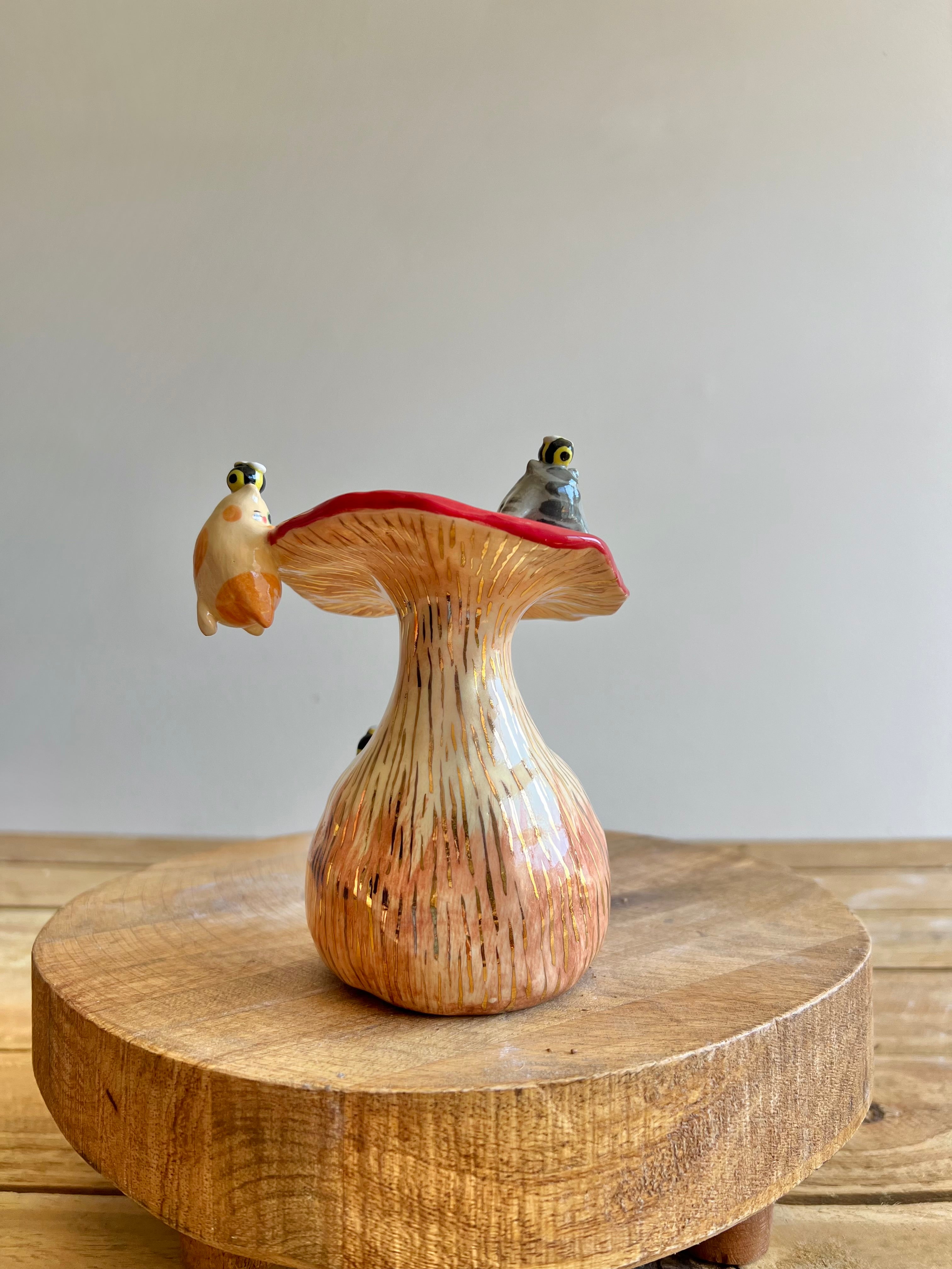 Golden Mushroom Bud Vase
