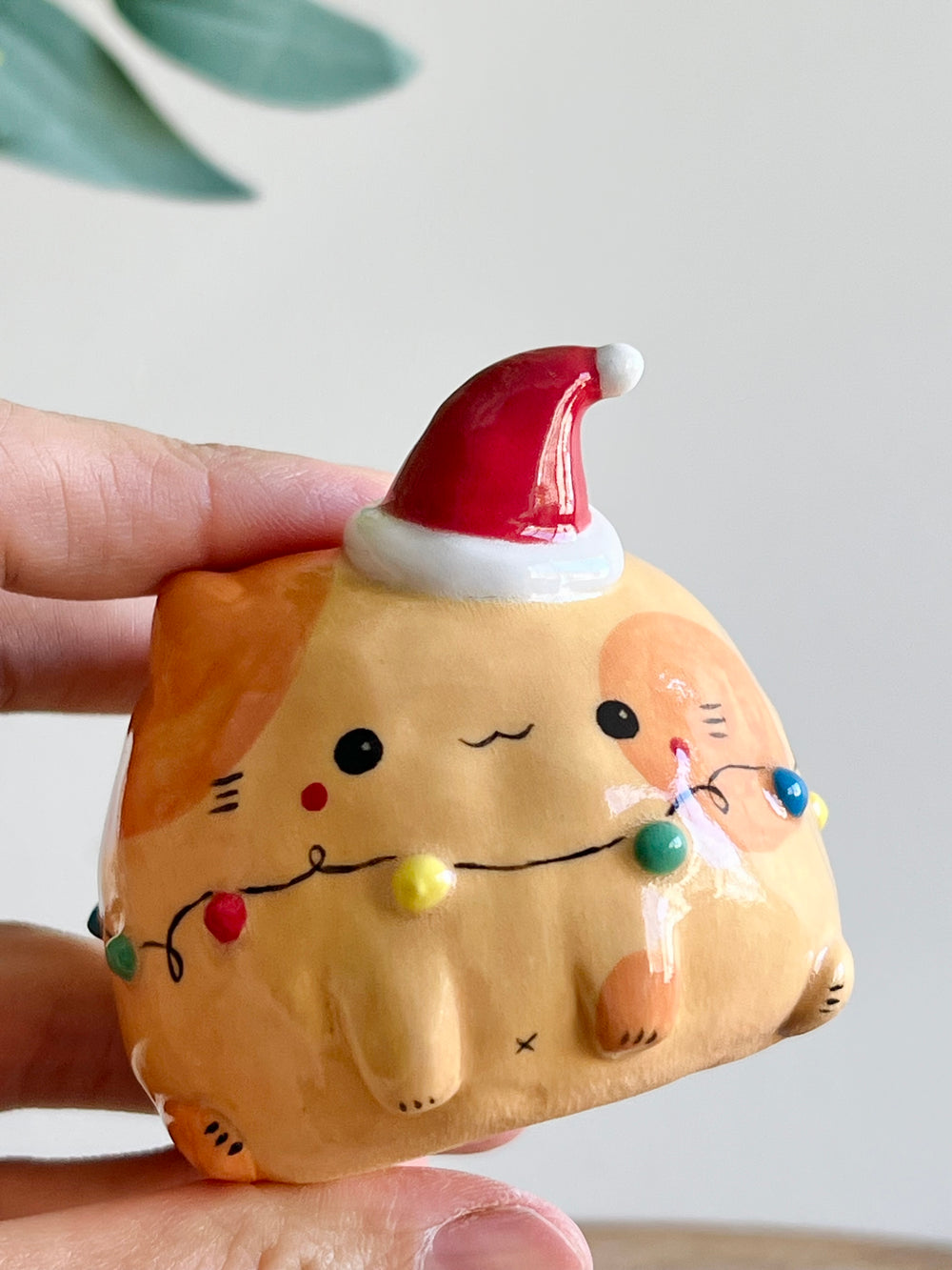 Ginger cat Christmas lights bud vase, photo 13 of 13