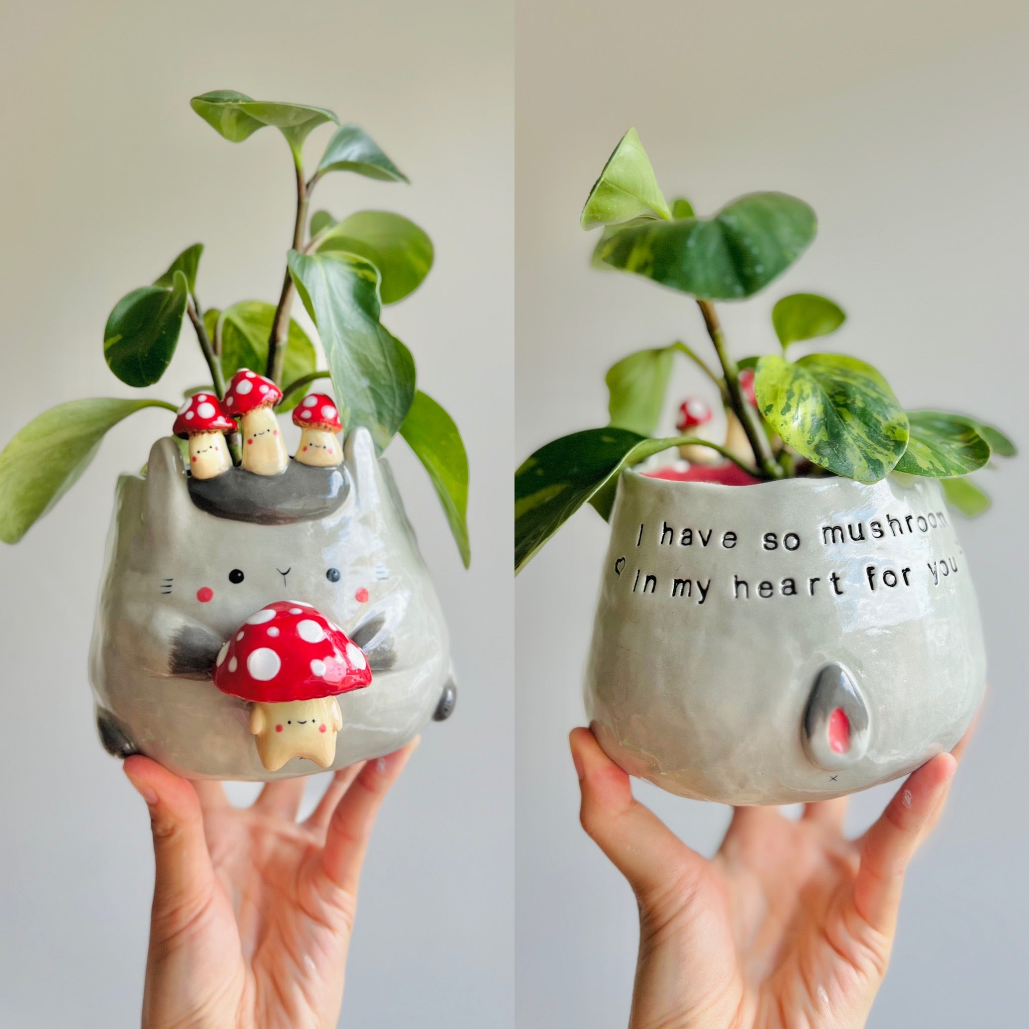 Mushroom pun love bunny pot