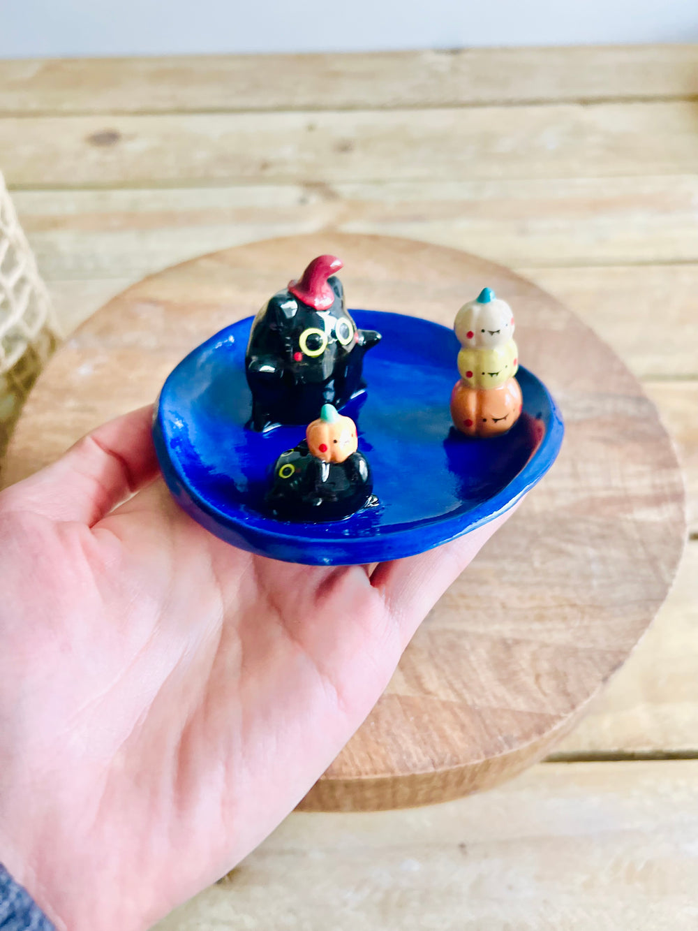 Black cats and pumpkins trinket dish, photo 7 of 7