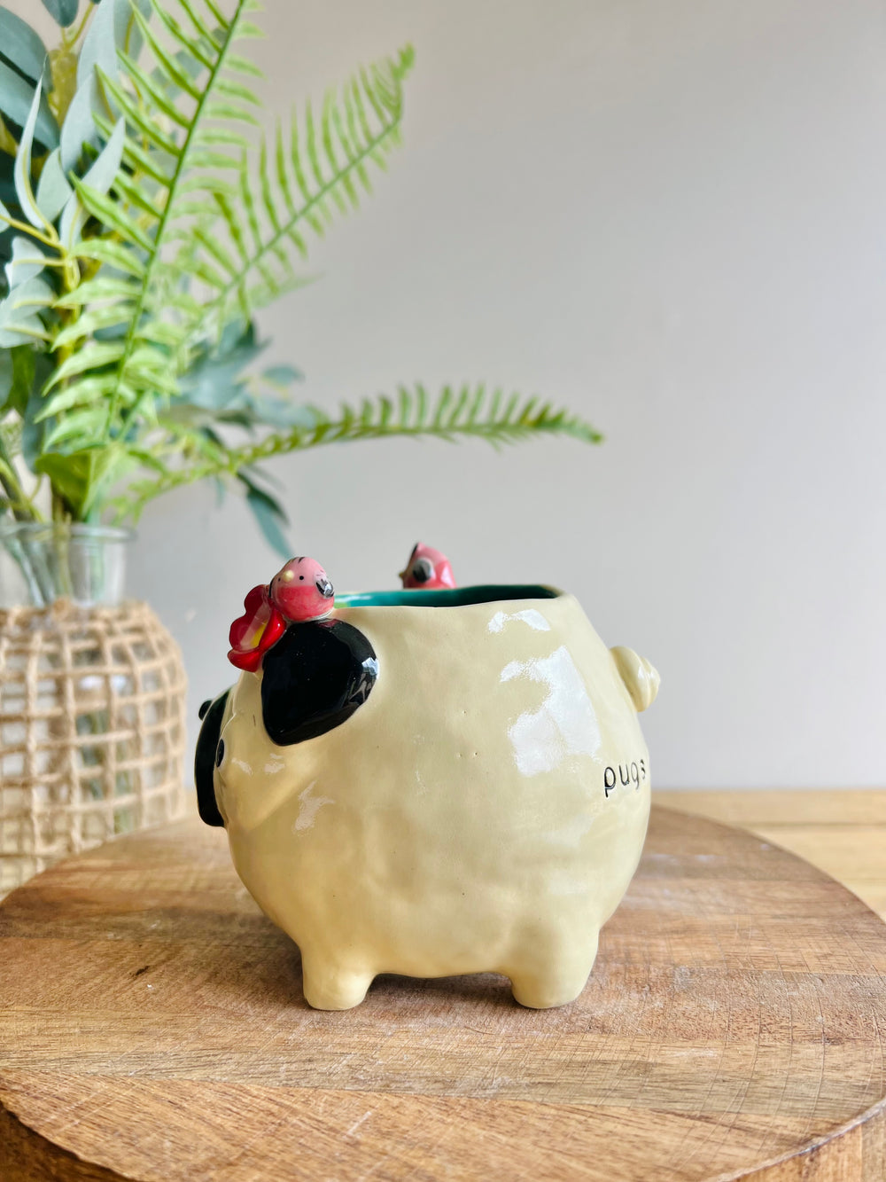 ‘Pug and Kisses’ Puggo muggo with pink galah friends #1, photo 4 of 8