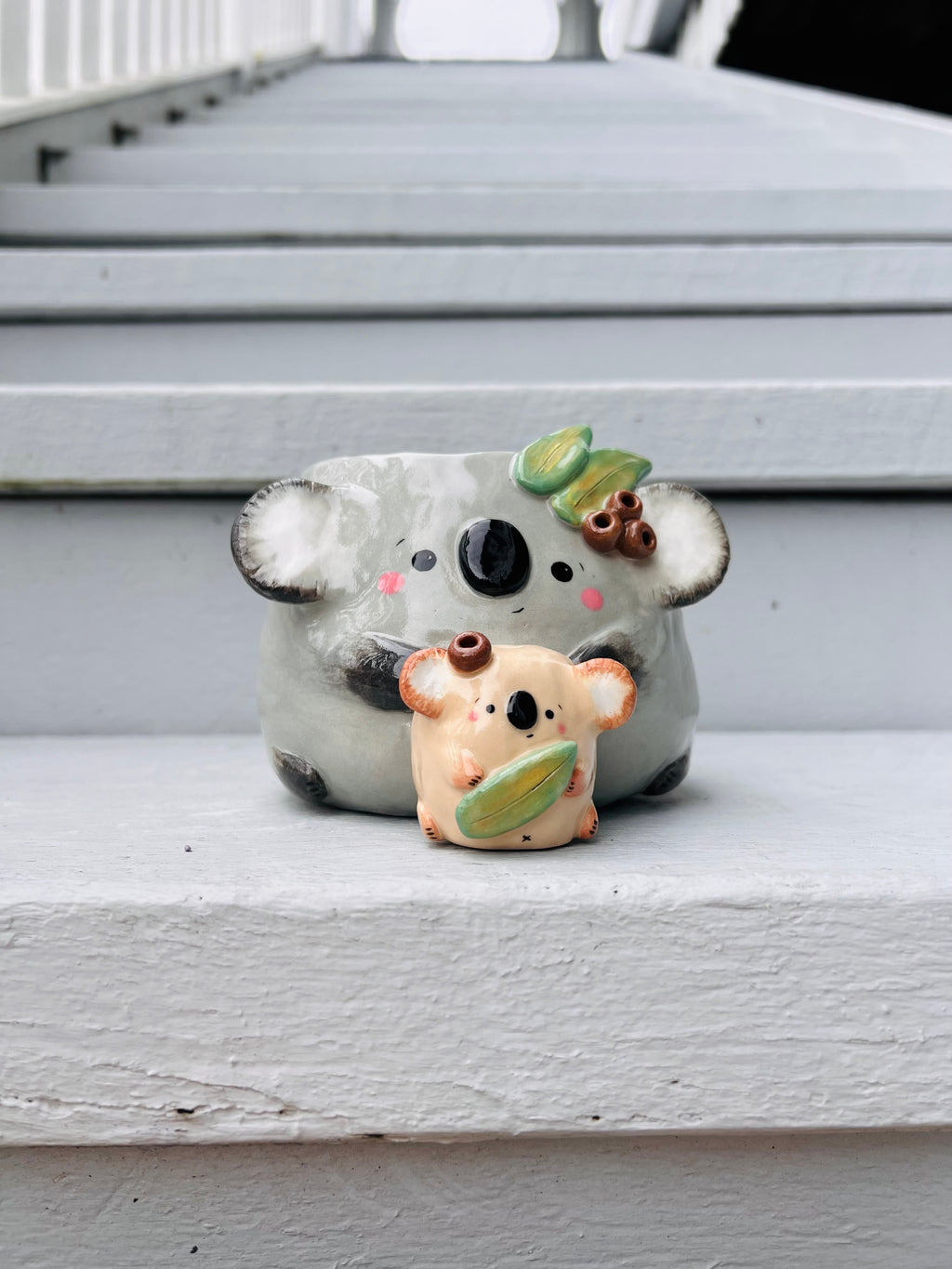 2in1 Koala pot with baby koala vase