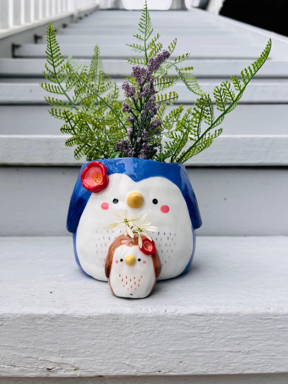 2in1 Penguin pot with baby penguin vase, photo 6 of 8