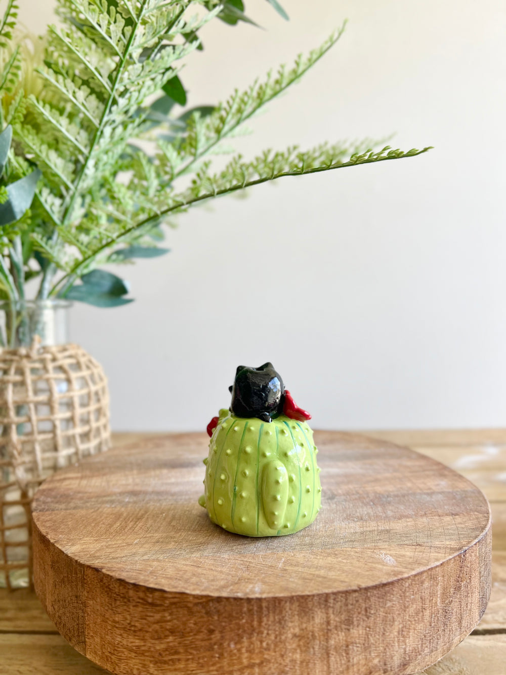 Ginger CAT-us with black cat friend bud vase, photo 6 of 14