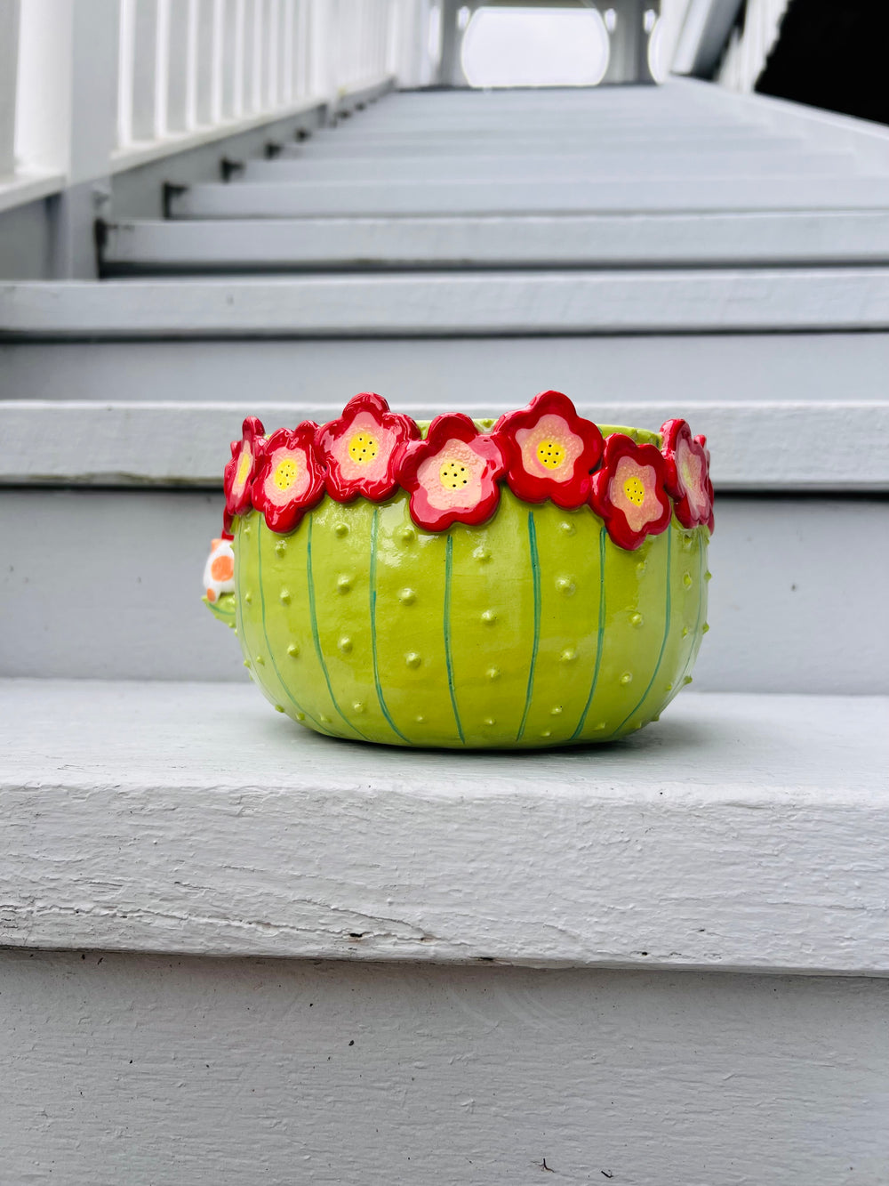 Big mama flowery cactus with cat friends, photo 3 of 7