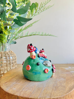 Sleeping Totoro & friends mushroom bud vase