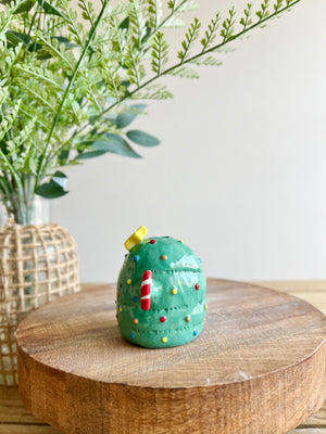 Super festive Christmas tree bud vase