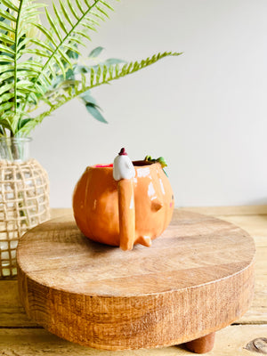 Pumpkin mug with ghost friend