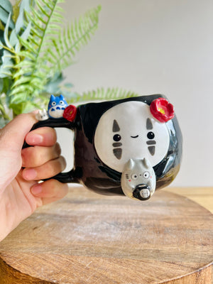 No face mug with Totoro friends and mug friends