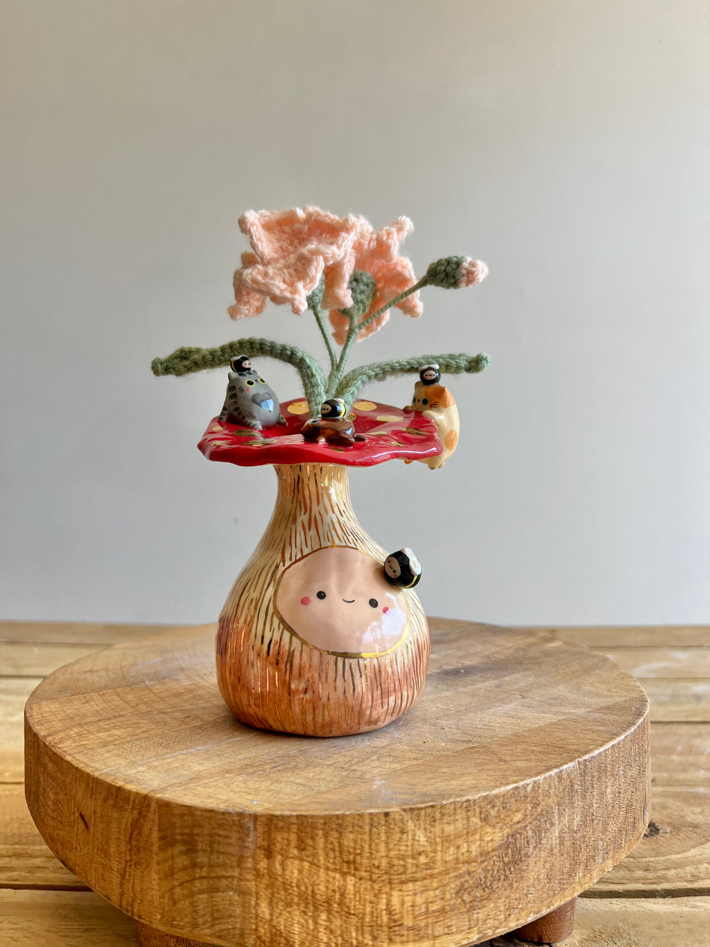 Golden Mushroom Bud Vase
