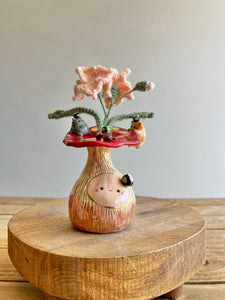 Golden Mushroom Bud Vase