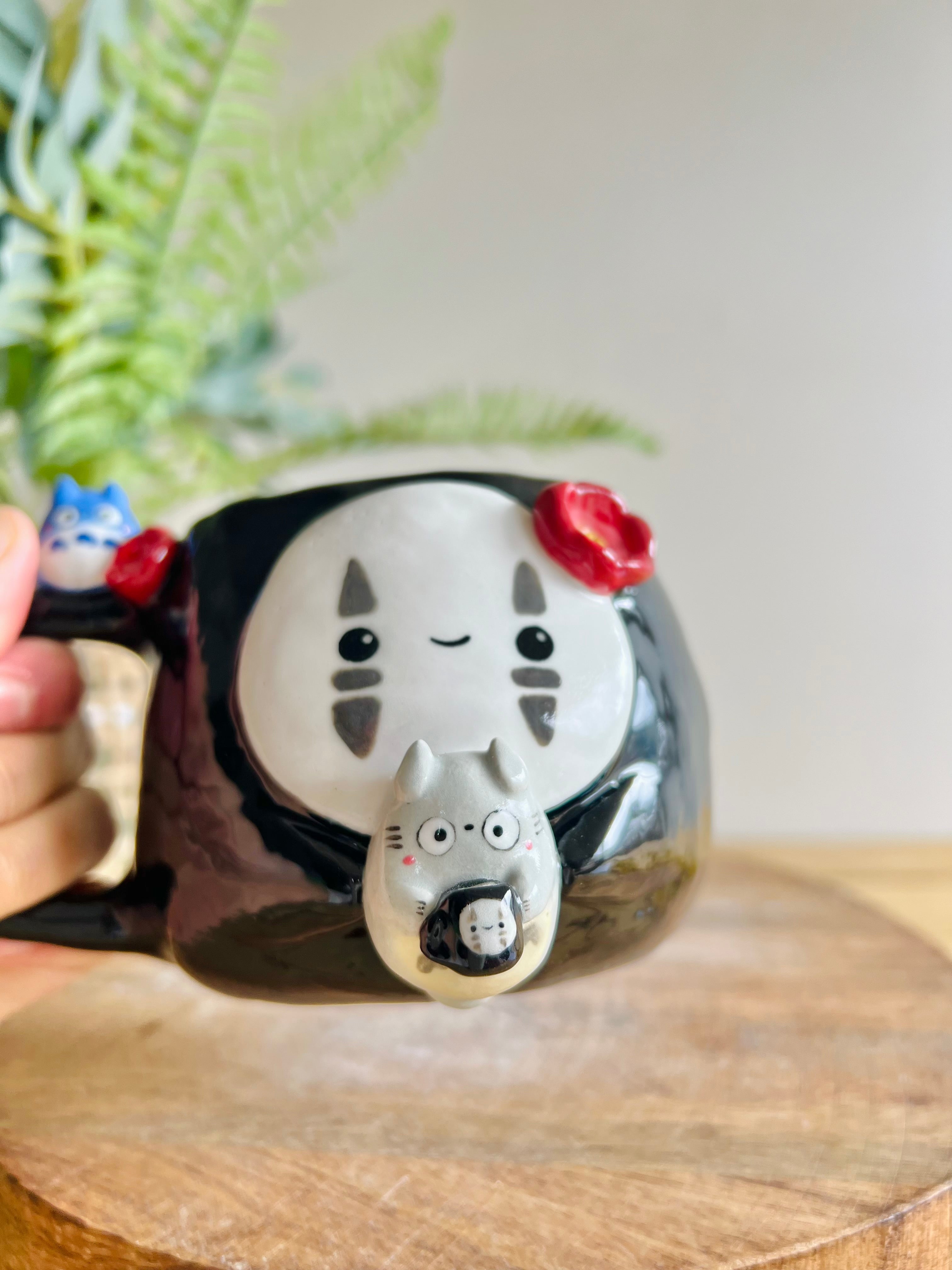 No face mug with Totoro friends and mug friends