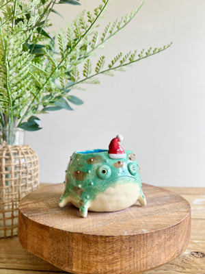 Festive grumpy Froggo planter #2