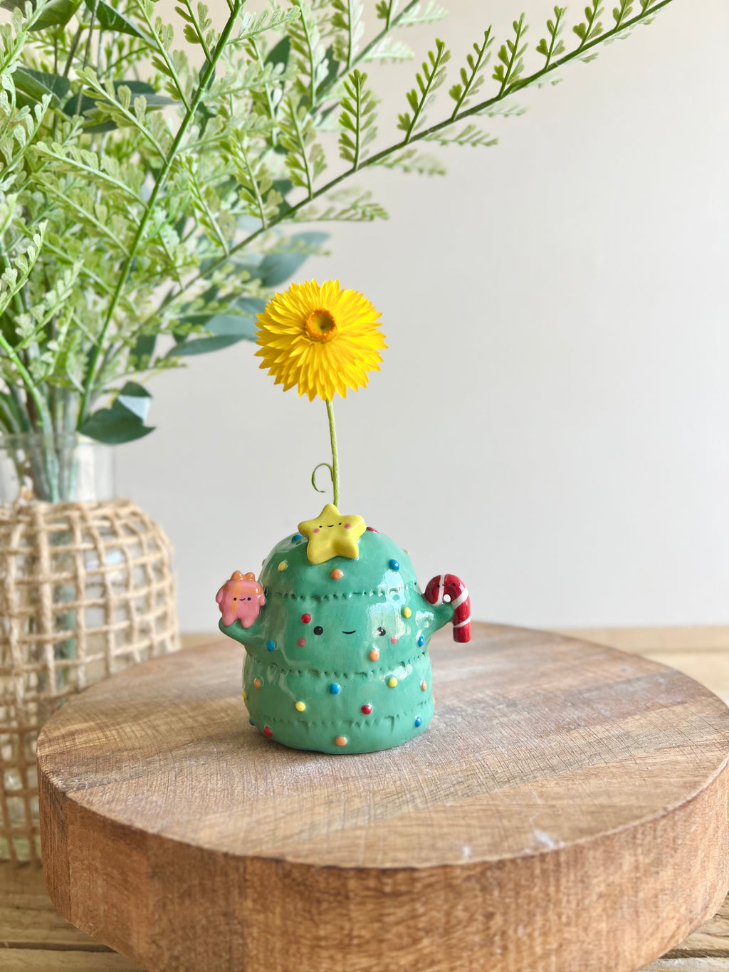 Super festive Christmas tree bud vase