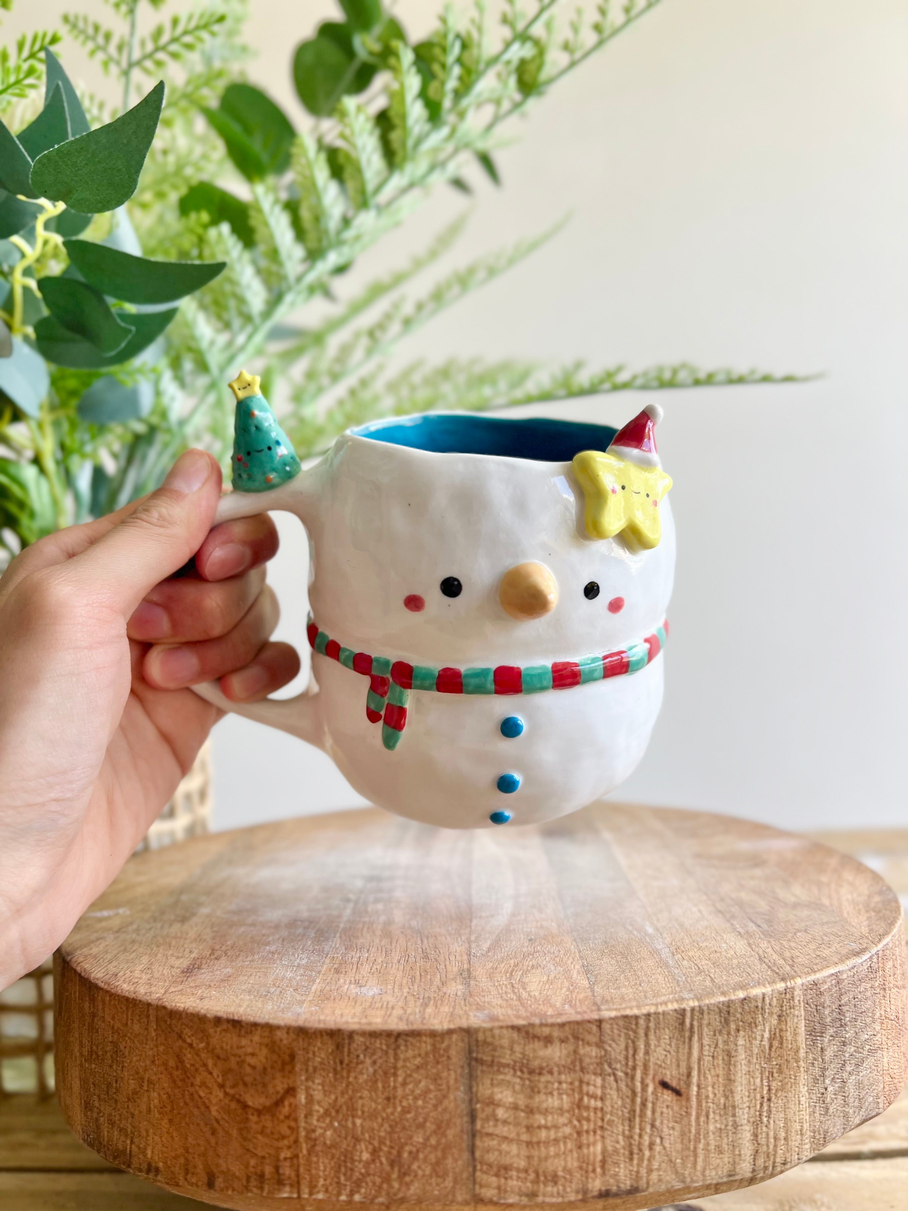 Festive snowman mug