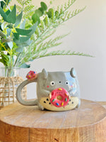 Donut love pun Totoro mug