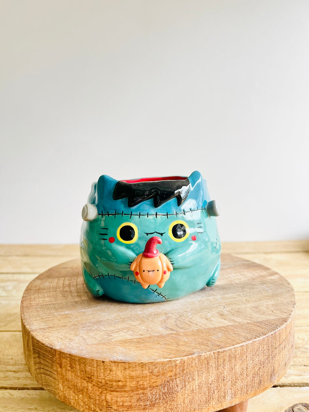 Franken-kitty pot with pumpkin friend, photo 9 of 9