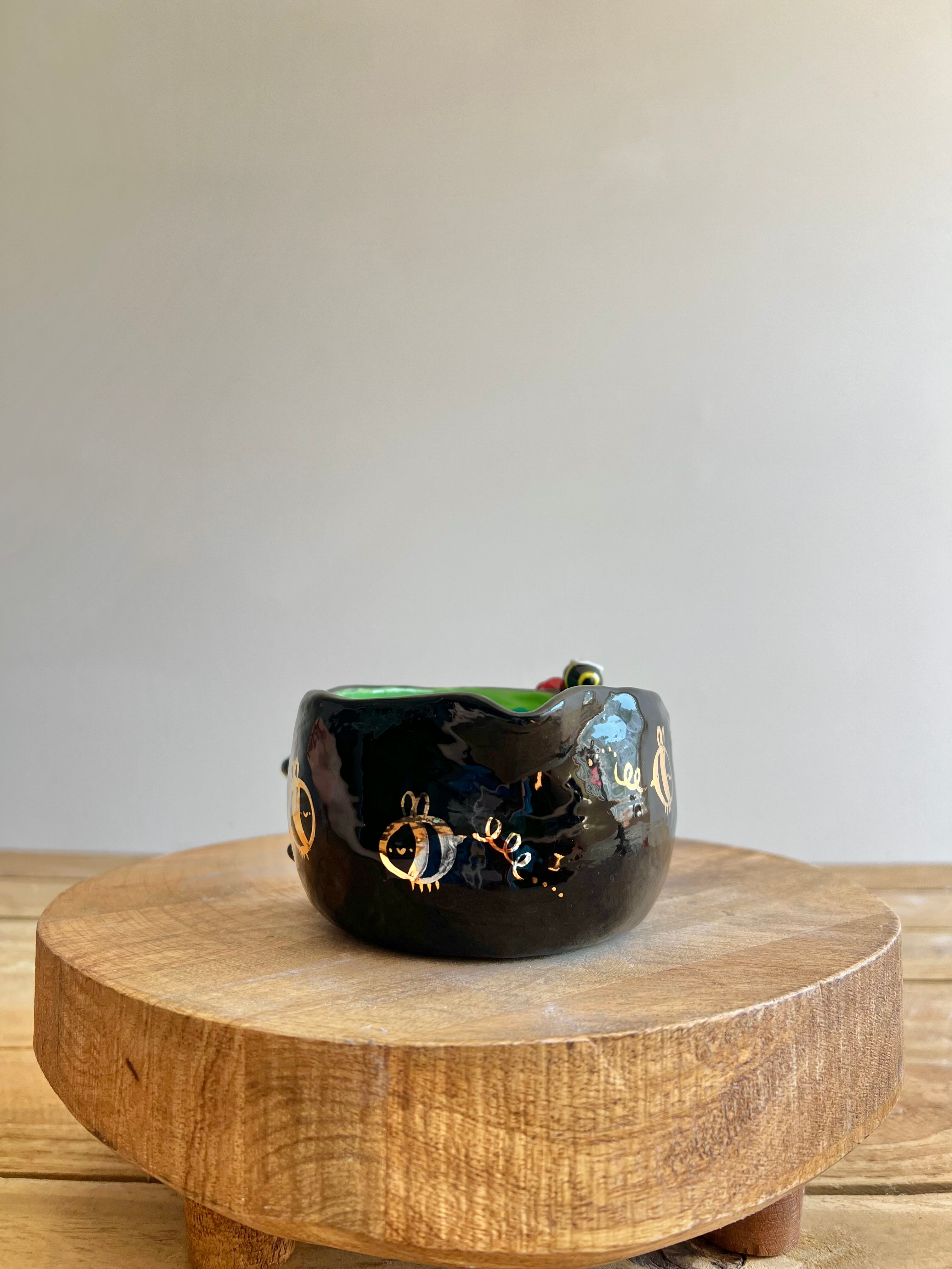 Black cat Matcha Bowl