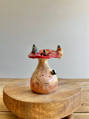Golden Mushroom Bud Vase