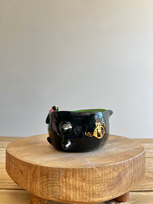 Black cat Matcha Bowl