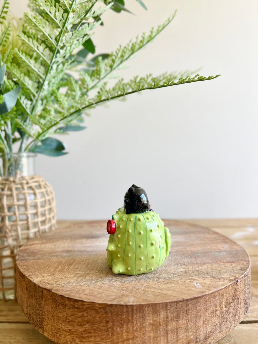 Ginger CAT-us with black cat friend bud vase, photo 7 of 14
