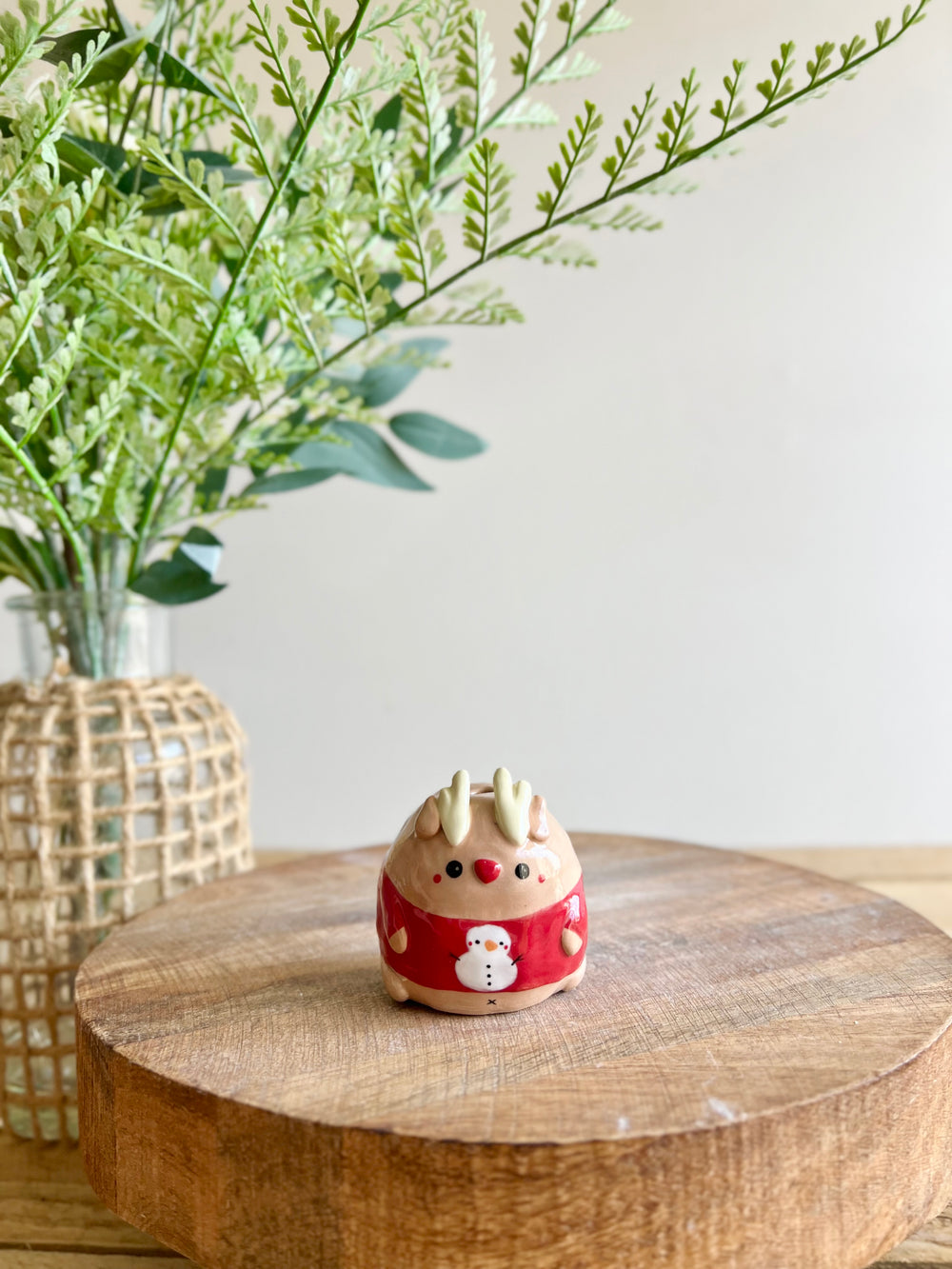 Red Christmas sweater reindeer bud vase, photo 2 of 10