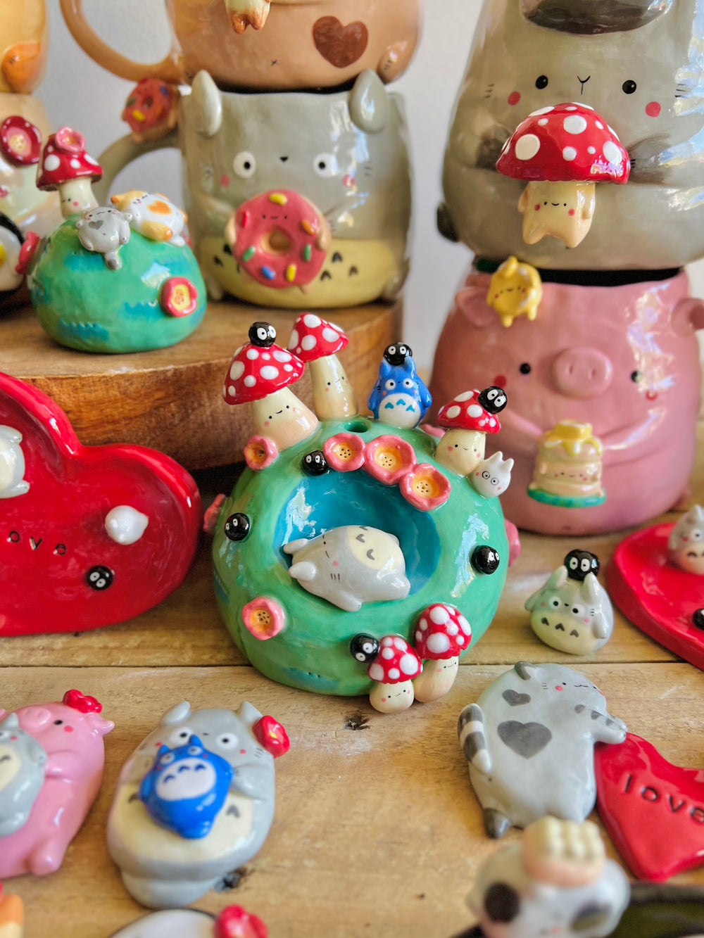Sleeping Totoro & friends mushroom bud vase, photo 11 of 17