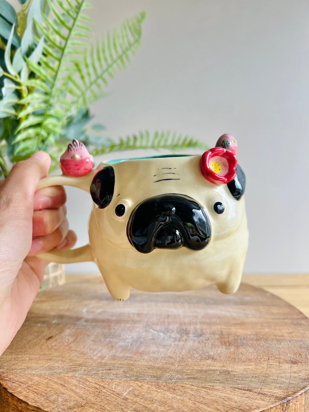‘Pugs and kisses’ Puggo muggo with pink galah friends #3, photo 8 of 8