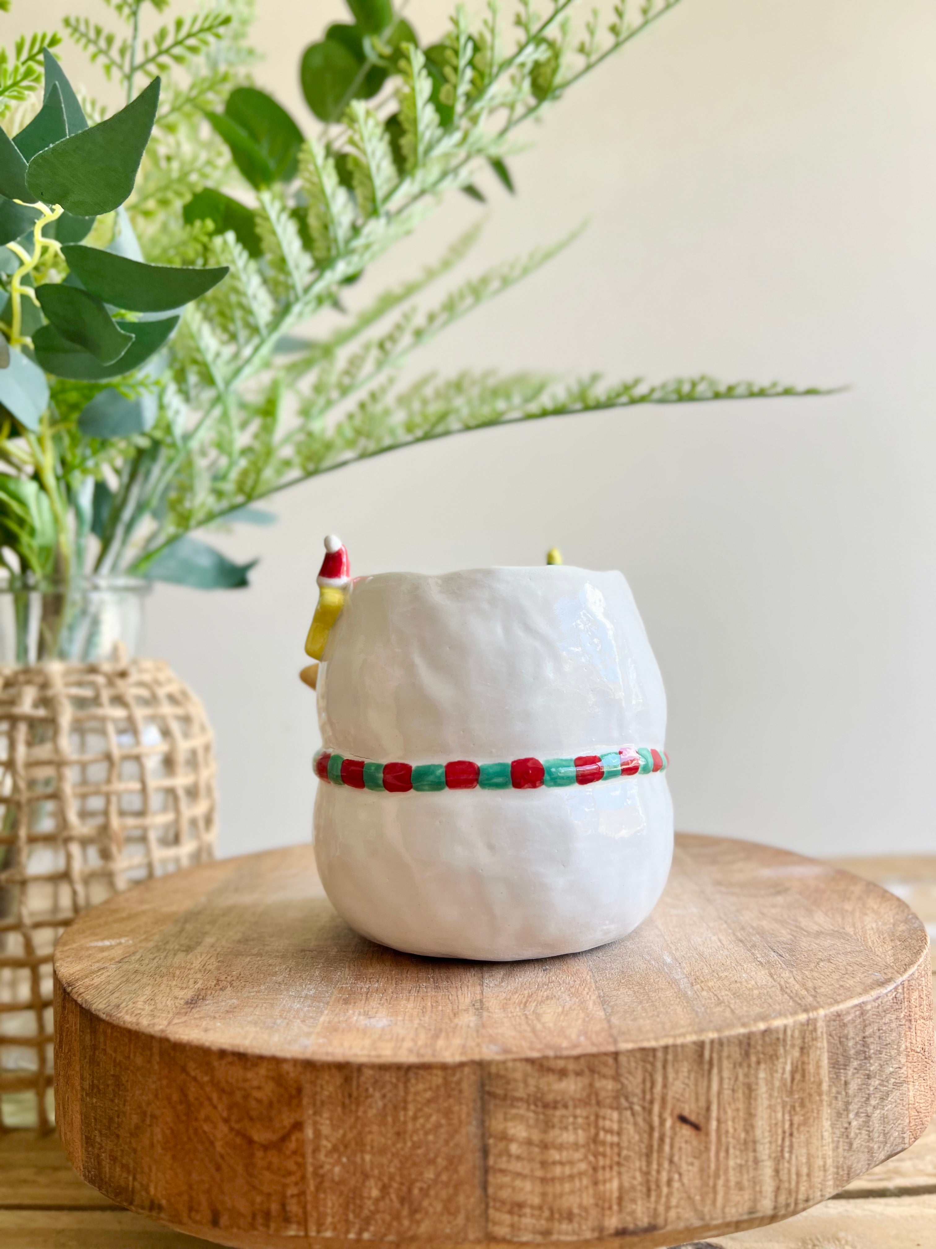 Festive snowman mug