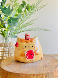 Jammy love pun Ginger cat pot