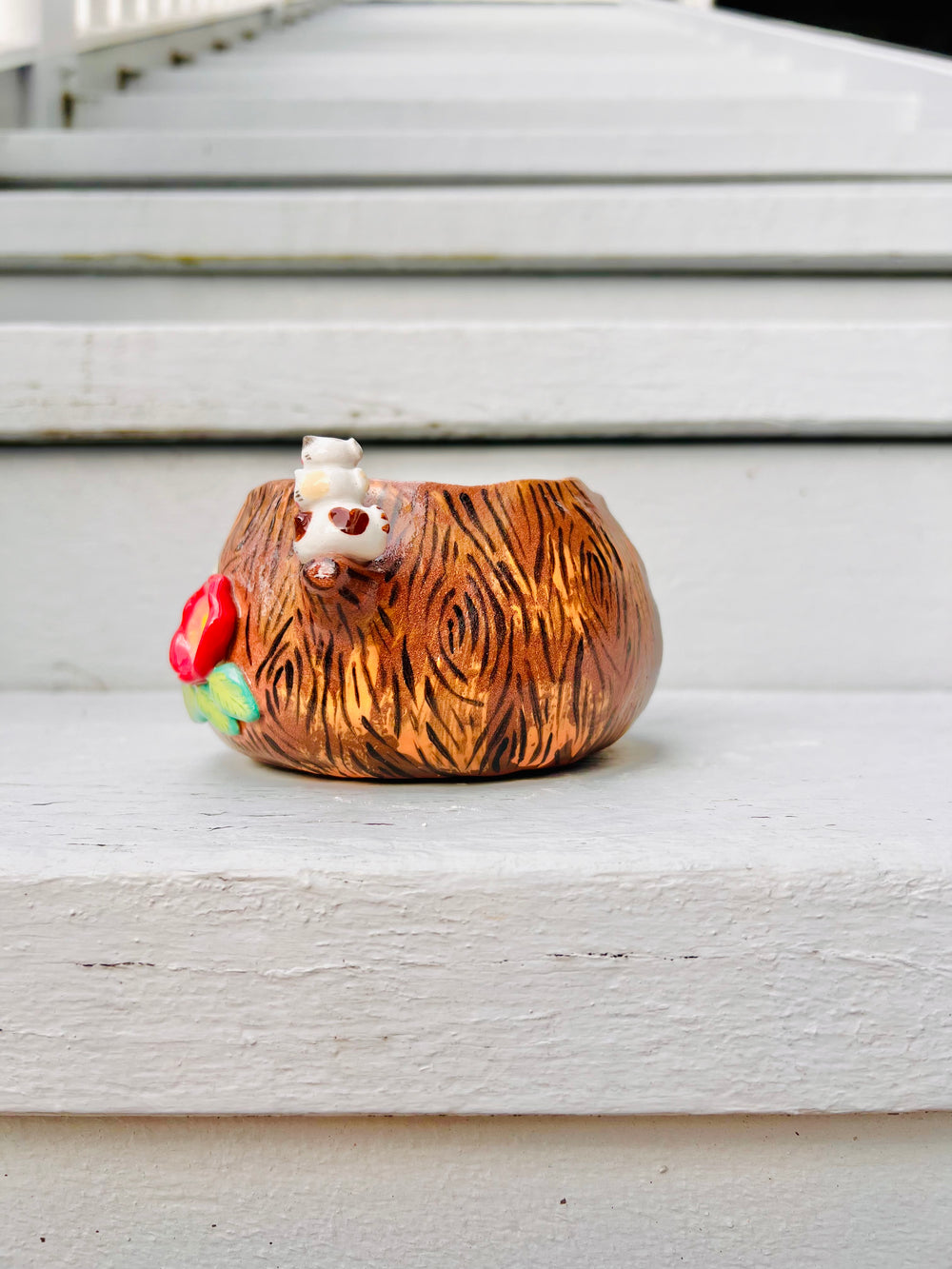 Happy tree pot with cat stack friends, photo 4 of 9