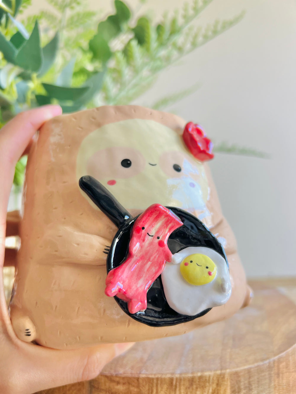 Bacon & Eggs pun love Sloth pot, photo 7 of 13