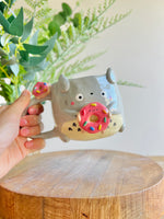 Donut love pun Totoro mug