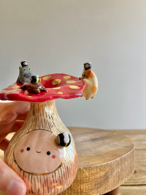 Golden Mushroom Bud Vase