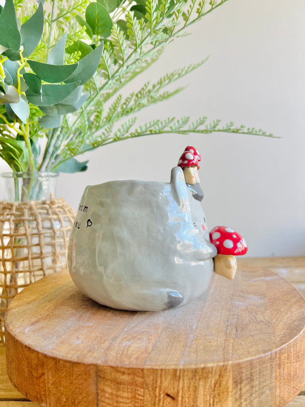 Mushroom pun love bunny pot, photo 2 of 13