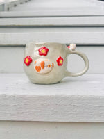 Flowery Totoro mug with bunny friends