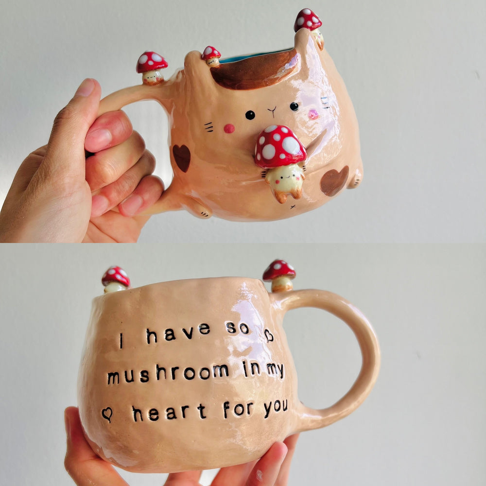 Mushroom love pun Bunny mug, photo 9 of 13