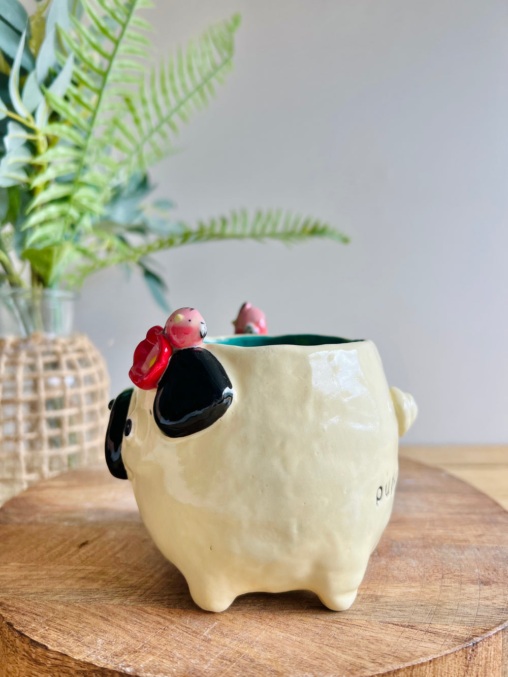 ‘Pugs and kisses’ Puggo muggo with pink galah friends #5, photo 4 of 9