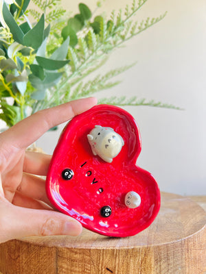 Sleeping Totoro love heart trinket dish