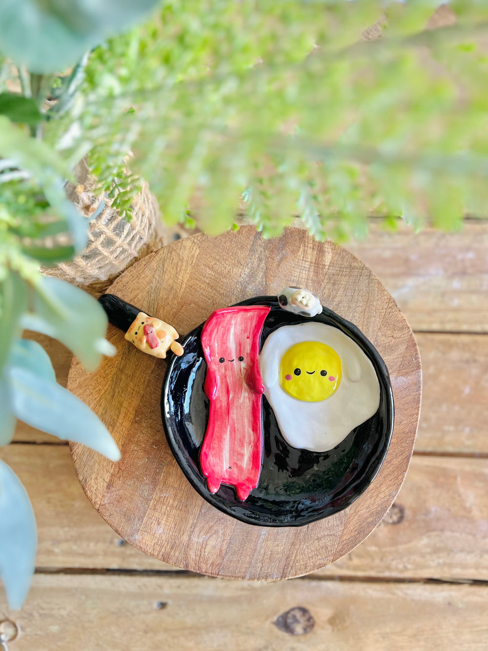 Bacon and egg pun love trinket dish/plate, photo 9 of 12