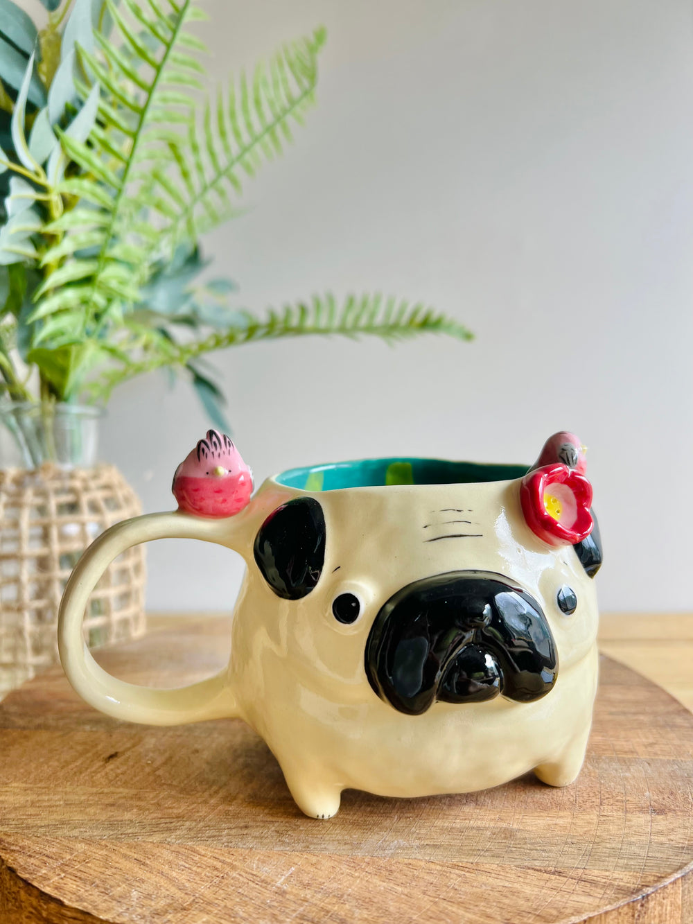 ‘Pugs and kisses’ Puggo muggo with pink galah friends #3, photo 5 of 8