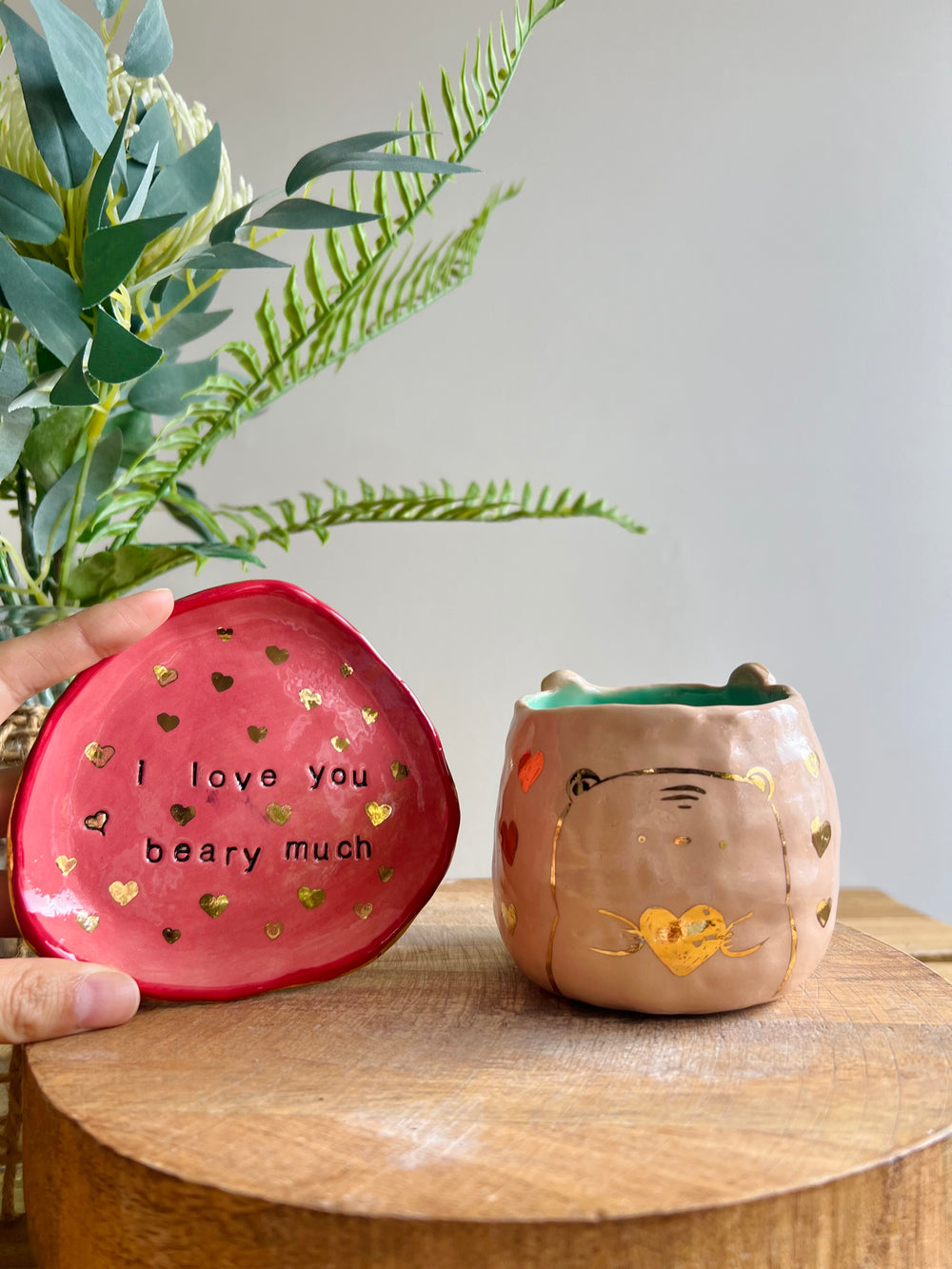 Bear planter and plate, photo 4 of 11