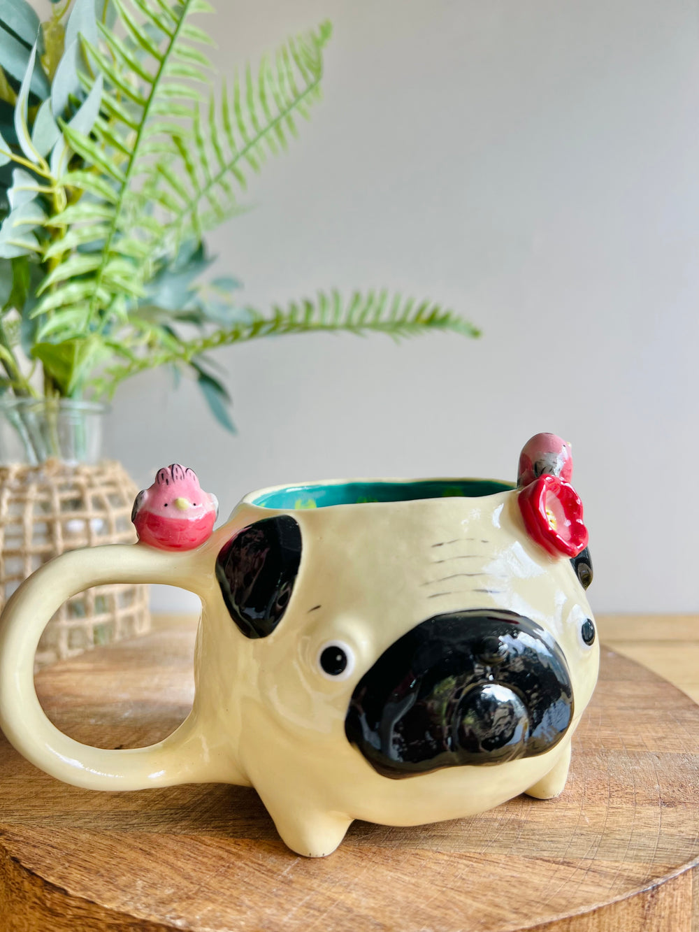 ‘Pugs and kisses’ Puggo muggo with pink galah friends #6, photo 5 of 8