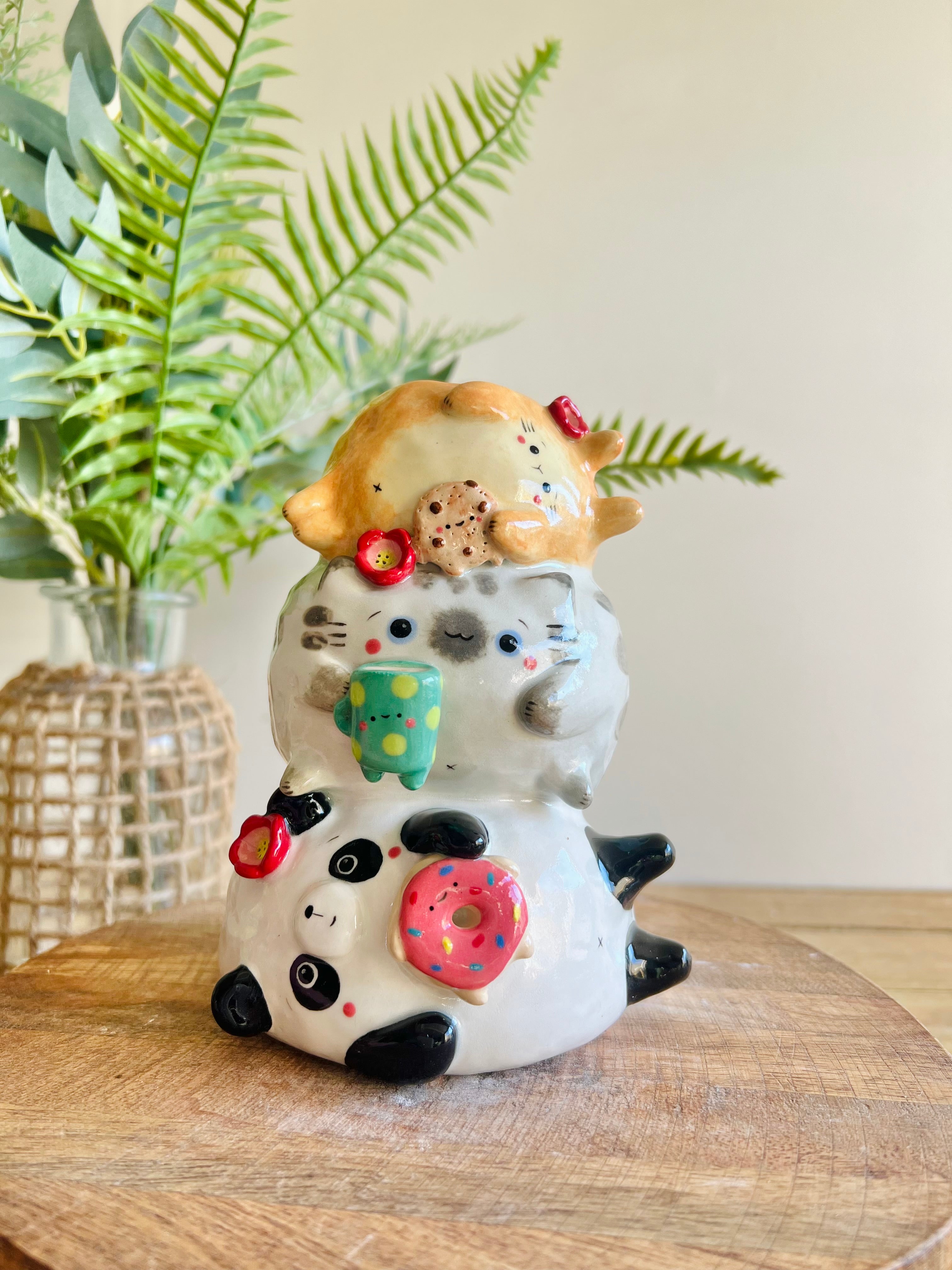 Animal snack friends trio stack vase