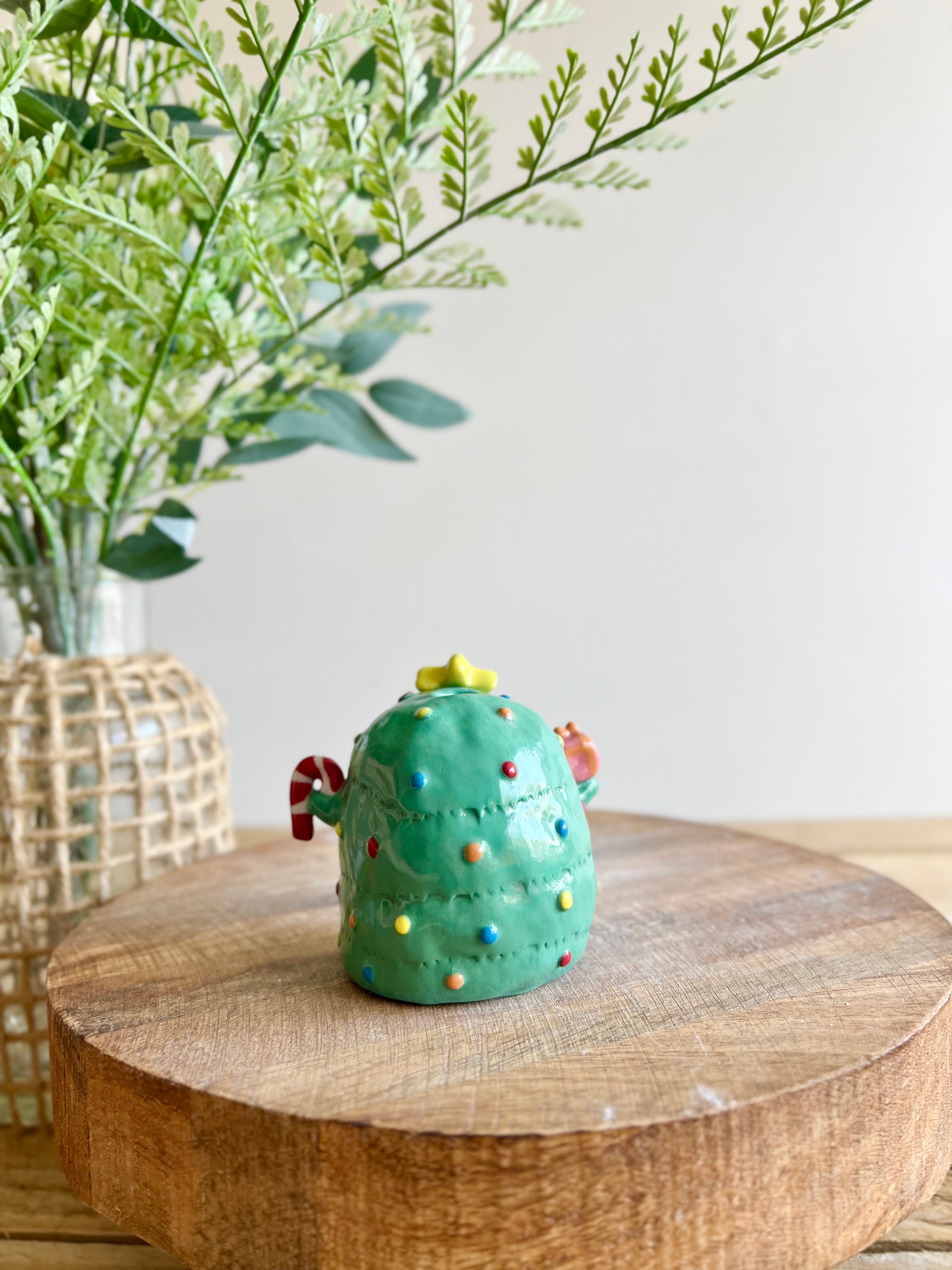 Super festive Christmas tree bud vase